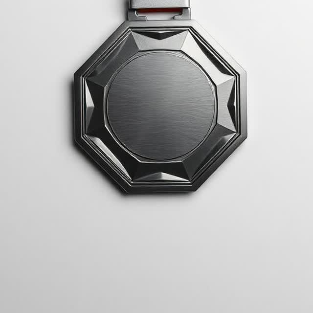 Medalha esportiva escultural em metal grafite